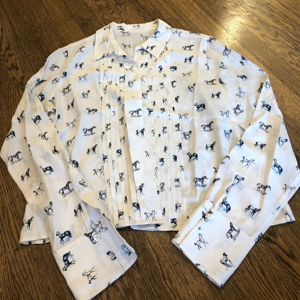 Equipment cropped silk blouse M